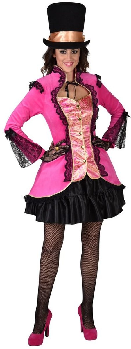 Jaren 20 Danseressen Kostuum | Vergulde Bourgeoisie Jas Roze Vrouw | Large | Carnaval kostuum | Verkleedkleding